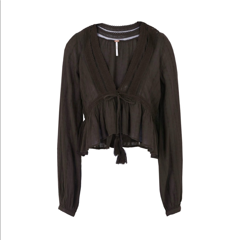 Free People Oberoi V Neck Crop Blouse - Picture 3 of 8